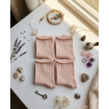 Andino Unisex 4 Çift Pudra Düz Çorap