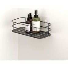 Tekno-tel Yapışkanlı Mat Siyah Banyo&Mutfak Rafı ST122 Dayanıklı ve Kullanışlı Depolama