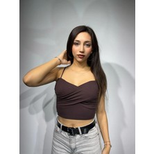 Göğüs Pedli Askılı Bluz