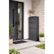 Moemi 4'lü Antrasit Metal Ayakkabılık (Kilitli)