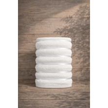 Ellia Soft Deluxe Cotton Comfort %100 Pamuklu Floşlu Kalın Dokulu El ve Yüz Havlusu Beyaz 50X90 cm