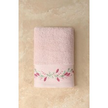 Ellia Soft Warada %100 Pamuklu Nakışlı Çeyizlik Lüks Yüz Havlusu Yumuşak Emici Kaliteli 50X100 cm