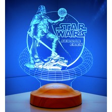Sevgi Lambası 3D Star Wars Darth Vader Renkli LED Lamba 25cm x 19cm Kişiye Özel Tasarım