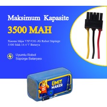 Ümit Maker Xiaomi Mijia VXVC01-JG Robot Süpürge 3500 Mah 14.4 V Batarya – Orjinal Uyumlu Uzun Ömürlü, Yüksek Performans Pil