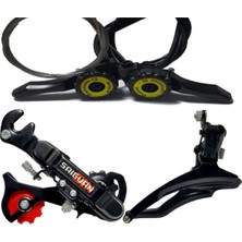 PremiumPort Bisiklet Vites Kolu Siyah Ön Arka Attırıcı Set, Yüksek Performans, Rahat Sürüş