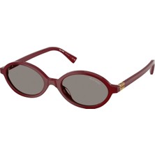 Miu Miu 04ZS 21I80Q 50-18 Kadın Güneş Gözlüğü Bordo Renk Oval Çerçeve UV 400 Koruma