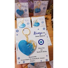 LMS Gift Nazar Boncuklu Kartlı Kalpli Model Anahtarlık 10 Adet Sünnet Bebek Doğum Günü Hediyelikleri Mevlüt