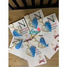 LMS Gift 10 Adet Epoksi Kalpli Varaklı Anahtarlık Nişan Söz Kına Nikah Mevlid Doğum Günü Hatırası