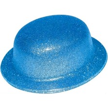 Freedom Storee Mavi Renk Simli Melon Yuvarlak Parti Şapkası 24X26 cm