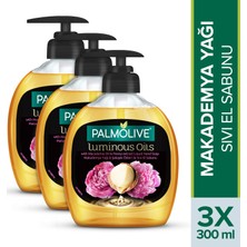 Palmolive Luminous Oils Makademya Yağı & Şakayık Özleri Sıvı El Sabunu 3 x 300 ml Özel Formül