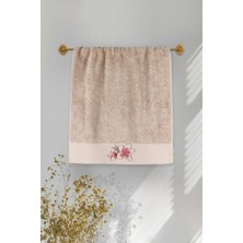 Ellia Soft Pamuk Sarmaşığı %100 Saf Pamuk Serisi, Günlük Kullanım, Çeyizlik Yüz Havlusu 50X100 cm Bej
