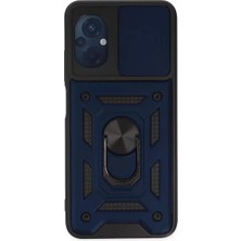 Verto Newface Xiaomi Poco M5 Kılıf Pars Lens Yüzüklü Silikon - Lacivert