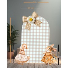 Nice Events Ördekli-Tavşanlı Arka Fon ve Doğum Günü Seti 100X60 cm