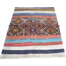 Zehra Abla Halı El Dokuma Görkemli Yörük Bukleli Pamuklu Cecim Kilim 7252