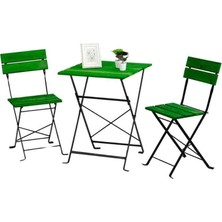 Bayarsan Metal Ayaklı Katlanır Ahşap Bistro Set Bahçe Balkon Kamp Mutfak