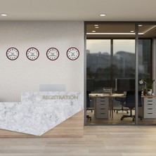 Akıllı Durak 36 cm 4’lü Dünya Saatleri Kırmızı