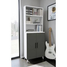 Msy Home Lume 6 Raflı 2 Kapaklı Dolaplı Kitaplık