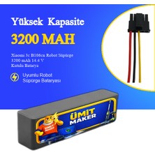 Xiaomi 3c B106cn Robot Süpürge 3200 mAh 14.4 V  Batarya – Orjinal Uyumlu Uzun Ömürlü, Yüksek Performans Pil