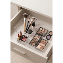 Depa 3 Parça Şeffaf Çekmece Içi Makyaj ve Takı Organizer Seti & Modüler Bölmeli Düzenleyici