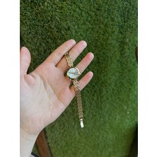 Rubsey Retro Minimal Kadın Kol Saati Kahverengi Deri Kordon Suya Dayanıklı Metal Kasa