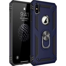 Verto Newface Apple iPhone Xs Max Kılıf Sofya Yüzüklü Silikon Kapak - Lacivert
