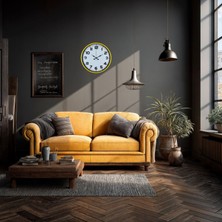 Akıllı Durak Dekoratif 36 cm Sarı Duvar Saati