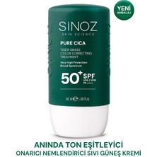 Sinoz Pure Cica Anında Ton Eşitleyici Ve Onarıcı Yüz Bakım Kremi - Yeni Nesil Mineral Güneş Filtresi Spf50