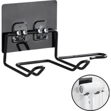 Akıllı Durak  Ad Fön Makine Askısı Siyah Yapışkanlı Fön Makine Tutucu