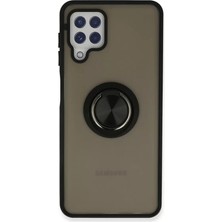Verto Newface Samsung Galaxy A22 Kılıf Montreal Yüzüklü Silikon Kapak - Siyah
