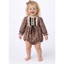Togy Baby Kids Wear Vivi Leopar Kız Bebek Romper