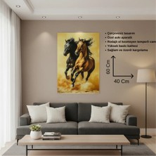 LMS Gift Modern At Temalı Duvar Temperli Cam Tablo