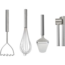 IKEA Koncıs Serisi, Patates Ezici (39 Cm), Çırpıcı (30 Cm), Peynir Dilimleyici (23 Cm), Sarımsak Ezici (16 Cm)