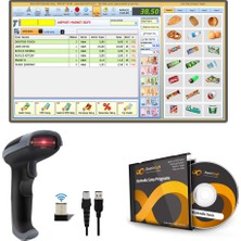 DemirSoft Kablosuz Barkod Okuyucu Siyah + Barkodlu Satış Programı Hızlı Satış Özelliği