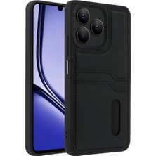 Colezium Realme Note 50 4g Kılıf Sara Kartvizitli Deri Kılıf - Siyah