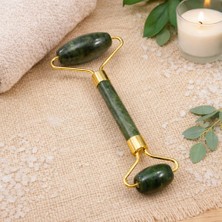 MUJGAN Doğal Yeşim Taşı Yüz Masaj Rulosu Cilt Sıkılaştırıcı, Şişlik Azaltıcı, Kan Dolaşımını Destekleyen Roller