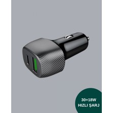Pileli Store Power Delivery Destekli 38W Araç Tipi Hızlı Şarj Cihazı