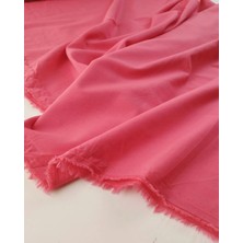 Kumaş Parça Şeker Pembe Renkte Pamuk Vual Kumaş En: 150CM