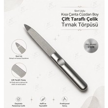 ERHCE Kısa Çanta Cüzdan Boy Çift Taraflı Paslanmaz Çelik Törpü