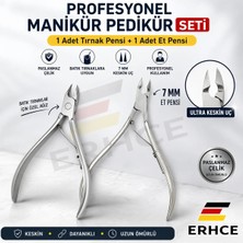 ERHCE 2'li Set Tırnak Pensi + Et Pensi Manikür Pedikür Solingen Ocean Pens Seti