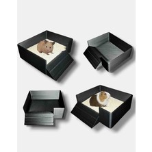 Salıncak Hamster Tuvalet Kabı Rampalı ( Siyah ) 14*12CM