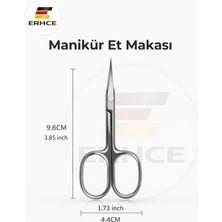 ERHCE Manikür Tırnak Et Makası Paslanmaz Çelik Bileyli Keskin Kavisli Ağız