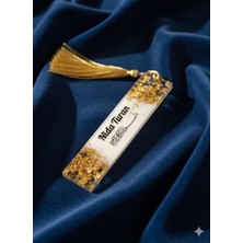 LMS Gift Kişiye Özel Isimli Uv Baskılı Epoksi Altın Varaklı Kitap Ayracı