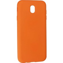 Pileli Store Newface Samsung Galaxy J7 Pro / J730 Kılıf Nano Içi Kadife Silikon - Turuncu