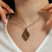 Koçak Takı Ahşap Kolye Modern Özgün Minimalist Takı Model No 282