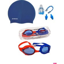 PremiumPort Çocuk Yüzücü Seti 3’lü Lacivert, Havuz Gözlüğü, Bone ve Kulak Burun Tıkacı