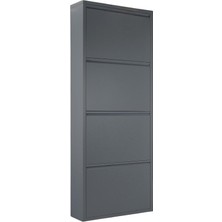 Moemi 4'lü Antrasit Metal Ayakkabılık