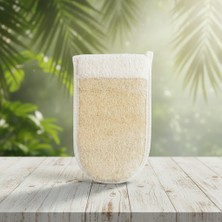 Wellasya Doğal Kabak Banyo Eldiven Lif  Peeling Etkili, Ölü Deri Arındırıcı, Vücut Temizleme Lifi