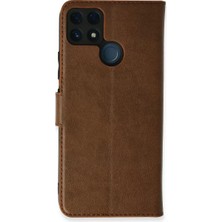 Verto Newface Realme C25 Kılıf Trend S Plus Kapaklı Kılıf - Taba