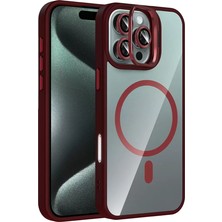 Verto Joko Apple iPhone 16 Pro Remim Lensli Magsafe Standlı Kapak - Bordo