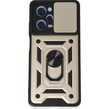 SiHako Redmi Note 12 5g Kılıf Pars Lens Yüzüklü Silikon - Gold